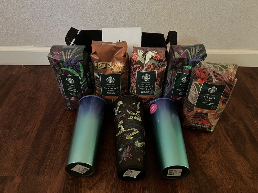 Starbucks coffee and insulated travel cups