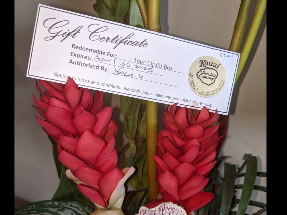 One 16 piece box of Chocolate Opihi