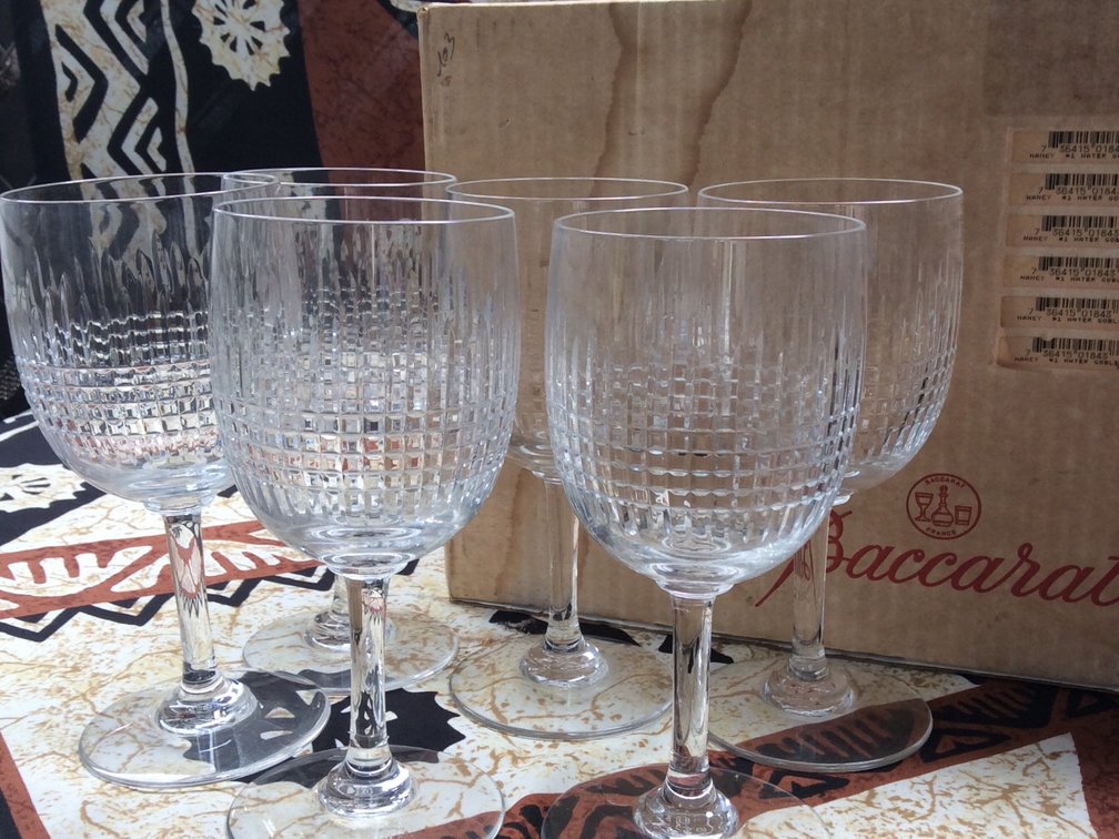 Baccarat France Nancy water goblet lot of 6 