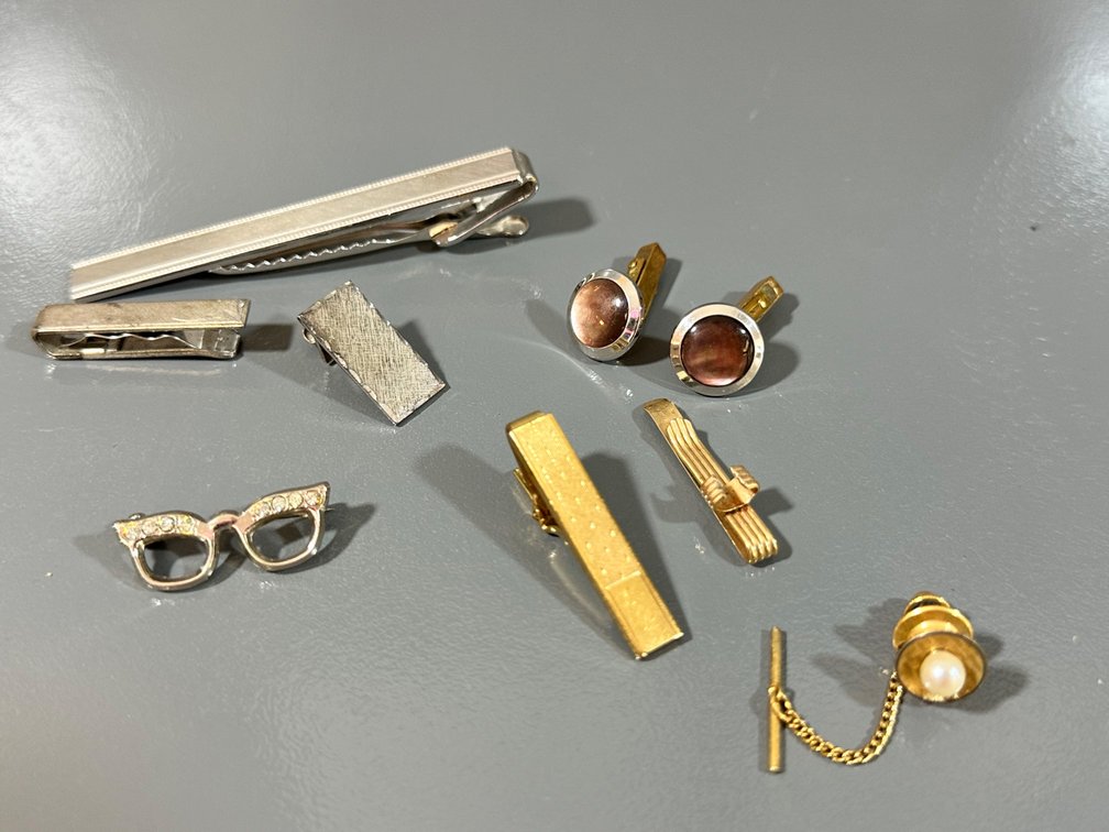 Assorted Men's Accessories - Tie Clips, Cufflinks, and Lapel Pins