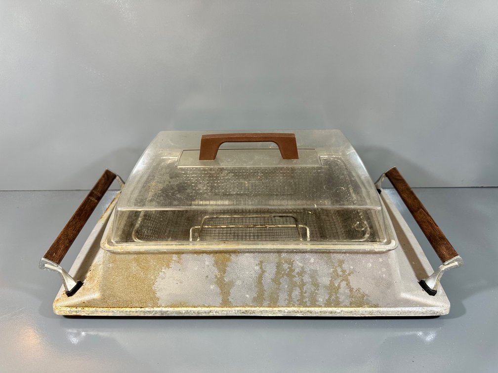 Vintage Jenn-Air Deep Fryer Cooker with Wooden Handles
