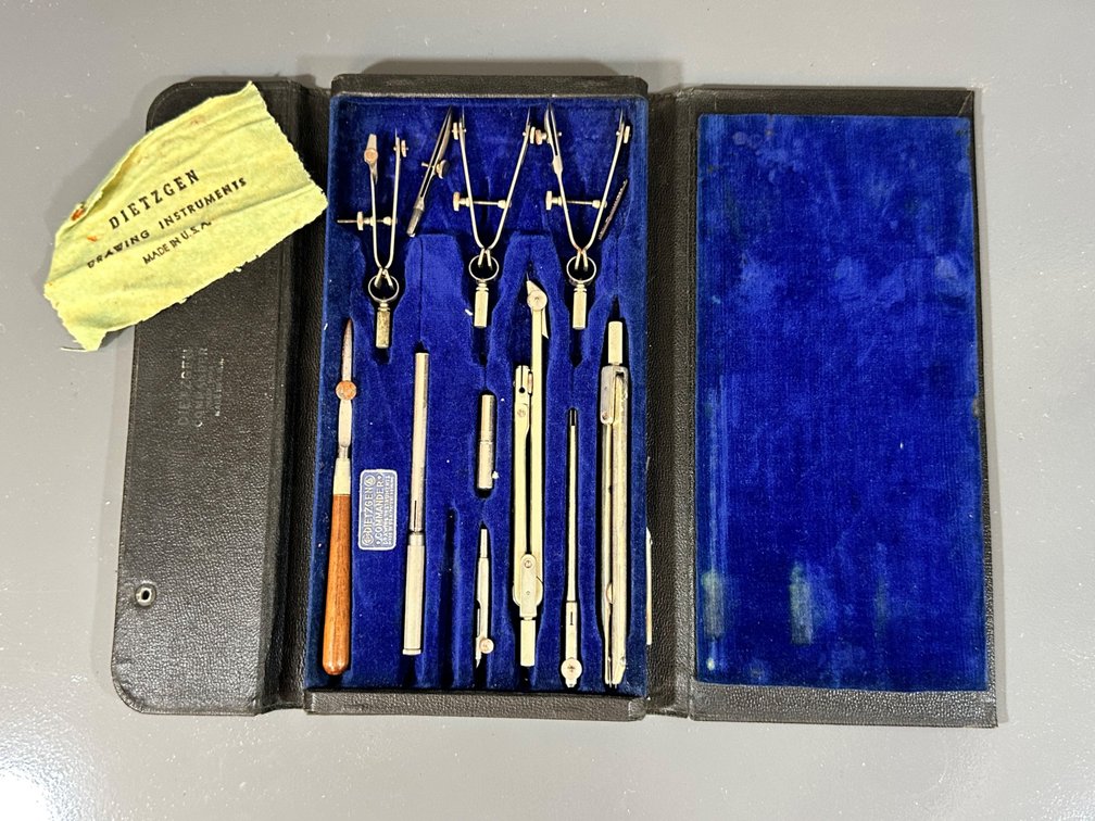 Vintage Dietzgen Commander Drafting Instrument Set in Original Case