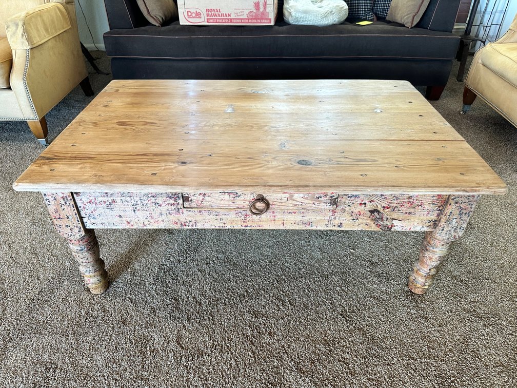 Rustic Coffee Table with Drawer - Purchased from Route 66 in San Francisco