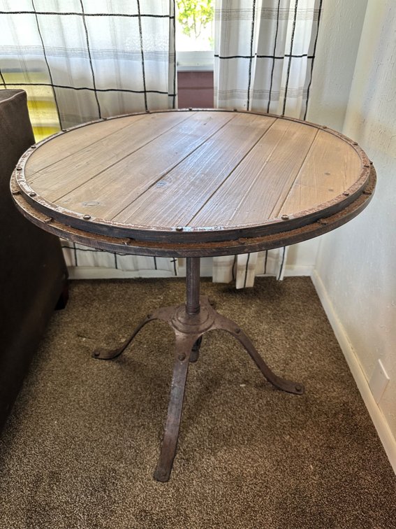 Restoration Hardware Industrial Round Table