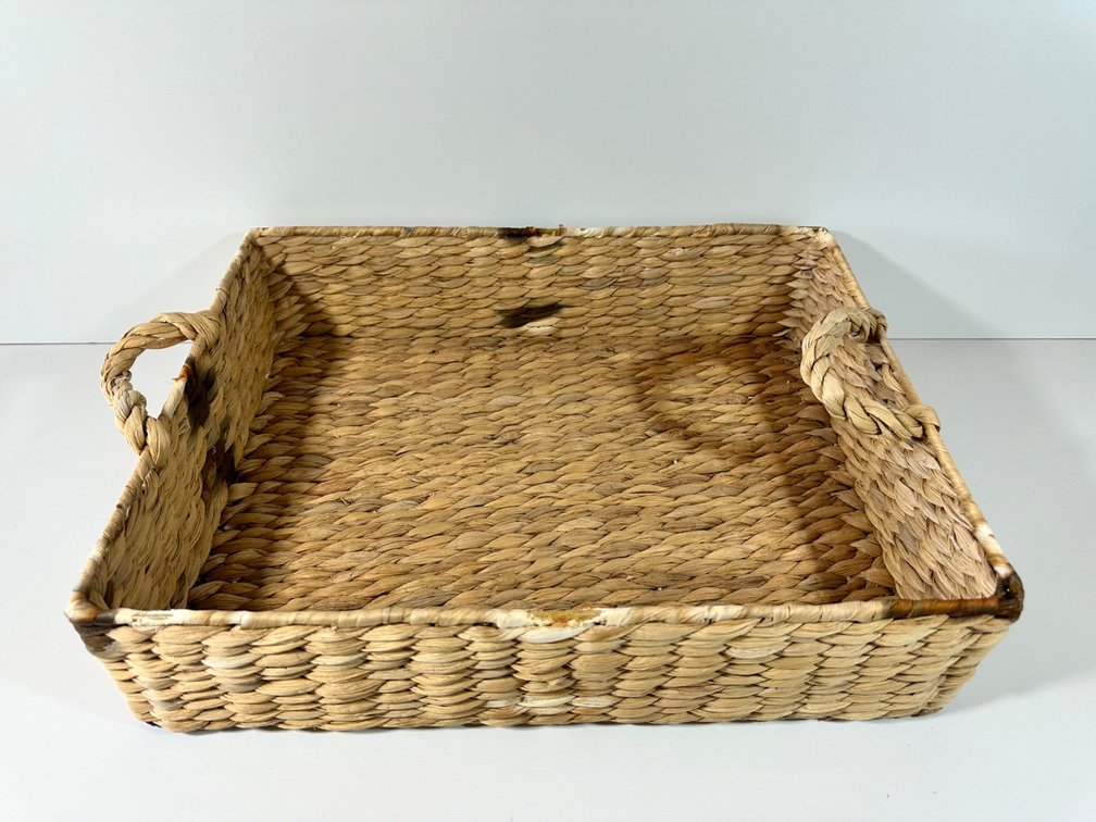 Rectangular Wicker Tray - with Rustic Patina