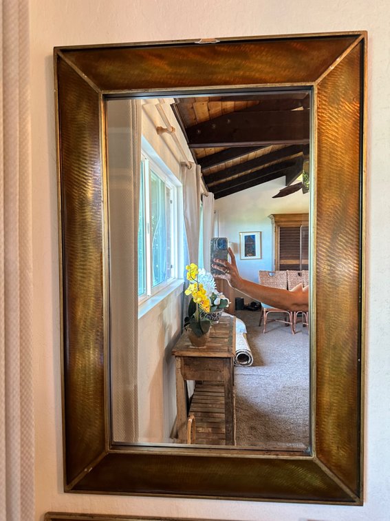 Elegant Carolyn Kinder Gold-Framed Wall Mirror