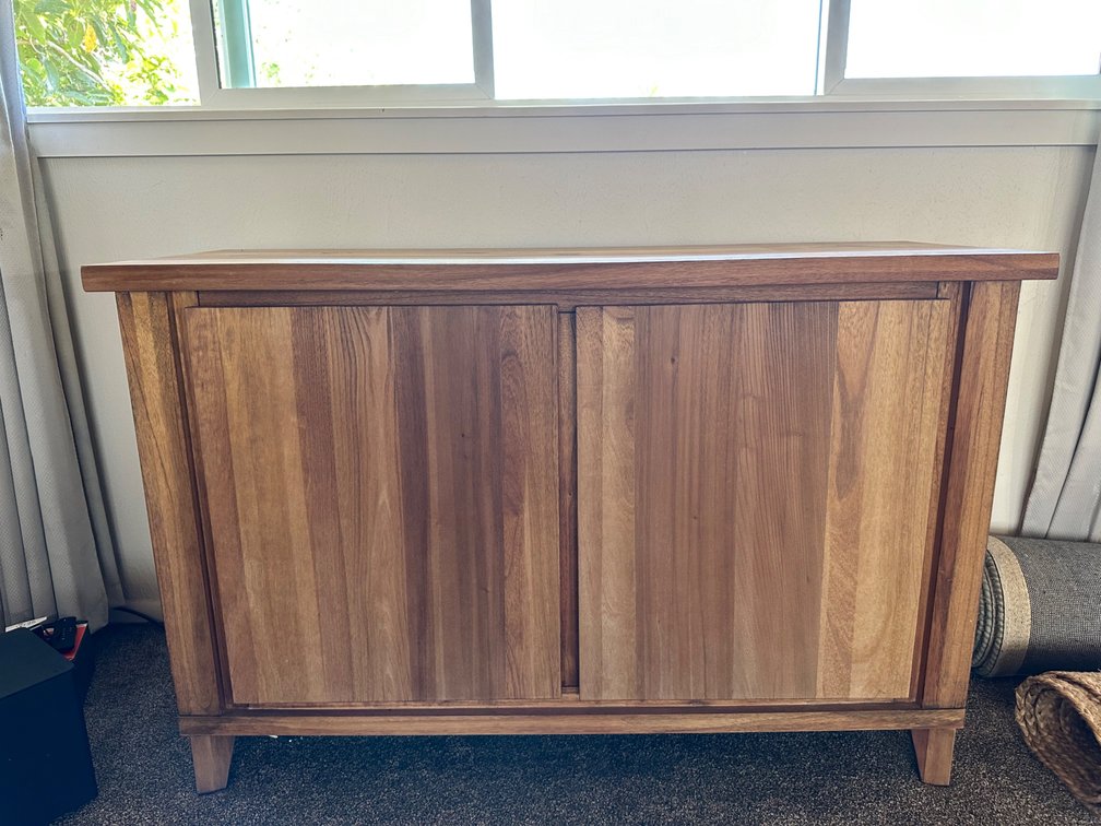 Beautiful Hardwood Cabinet with Shelving, Approx. 52"x19"x33"