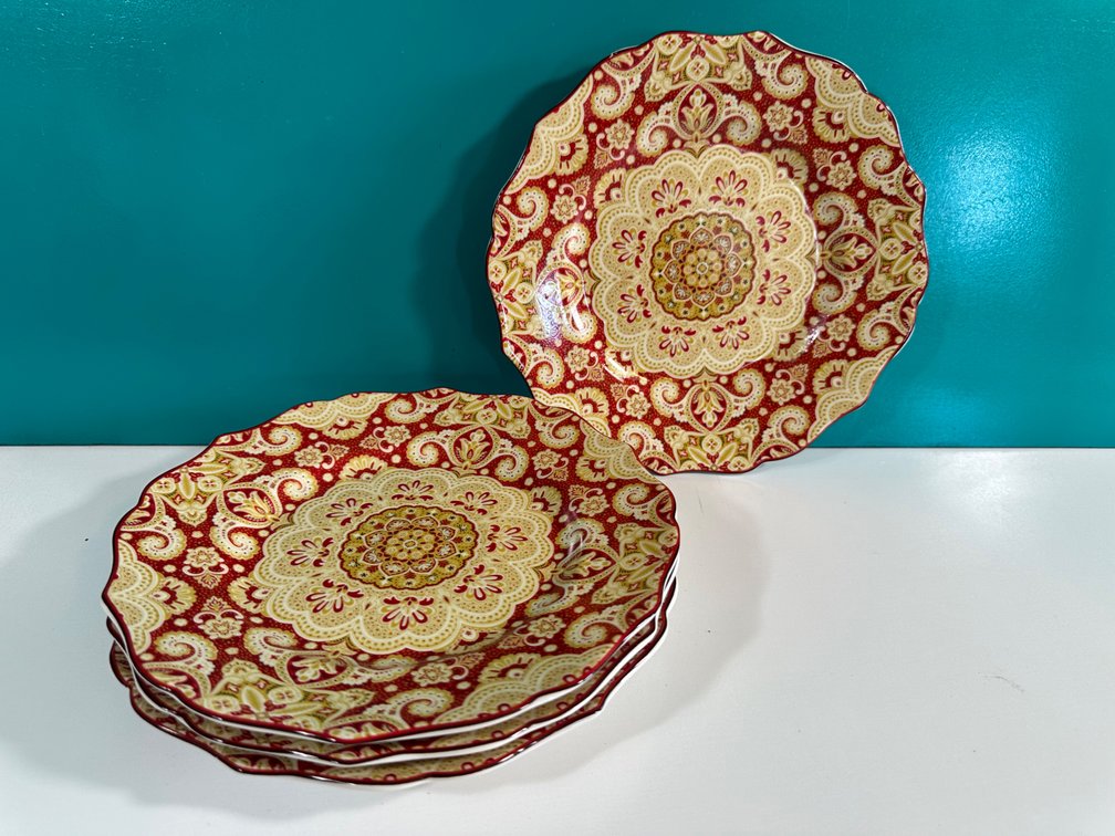 (X's 4) Set of 222 Fifth "Saffron" Fine China Plates