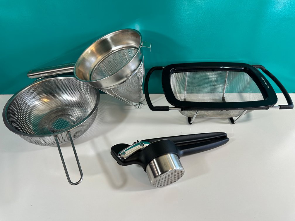 Set of High-Quality Kitchen Strainers and Potato Ricer - Stainless Steel
