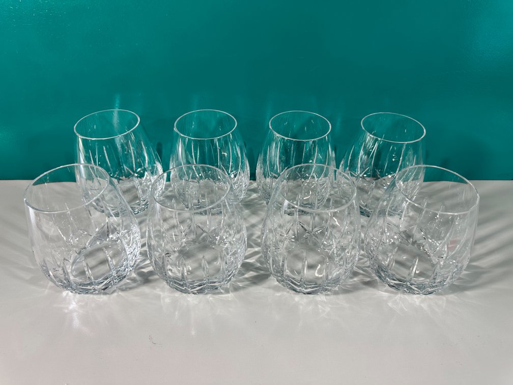 Elegant Waterford Crystal Stemless Wine Glasses