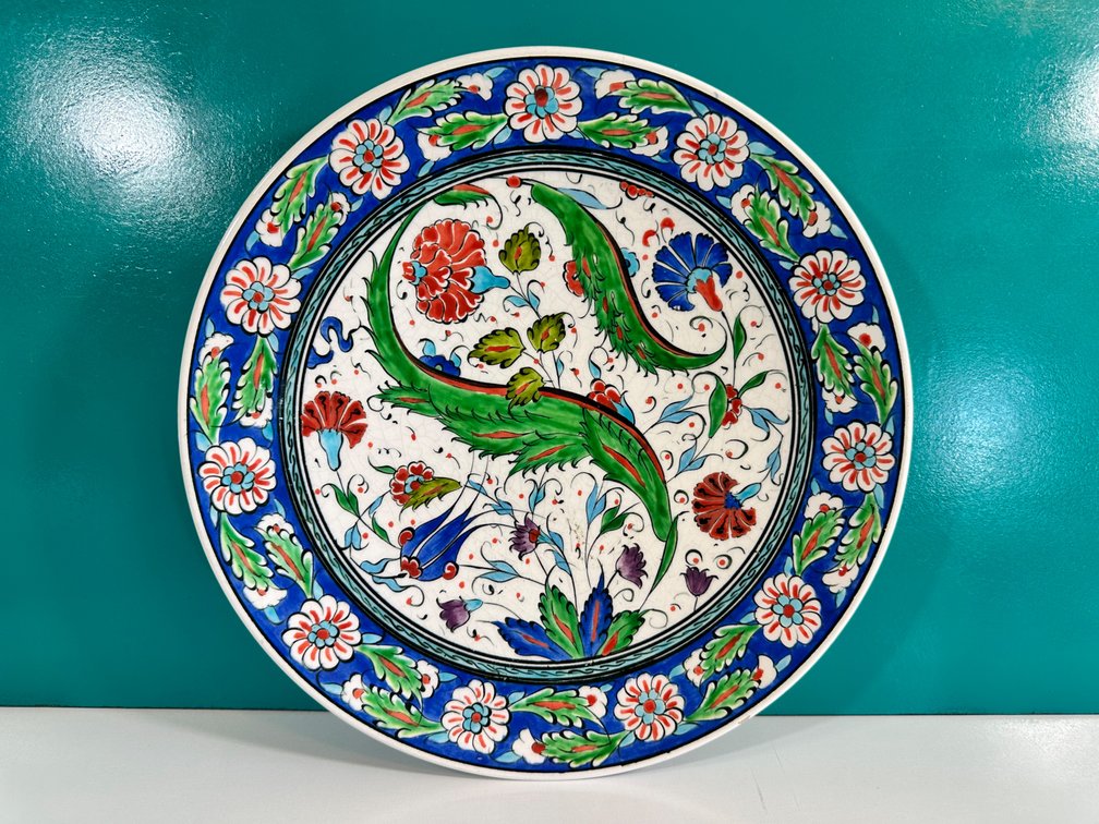 Handmade Ceramic Plate - Exquisite Floral Design