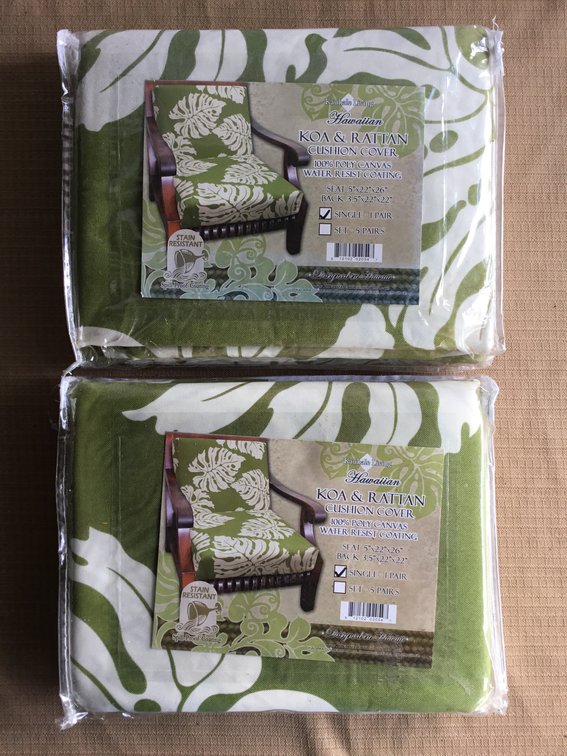 2 Koa and Rattan Cushion Covers