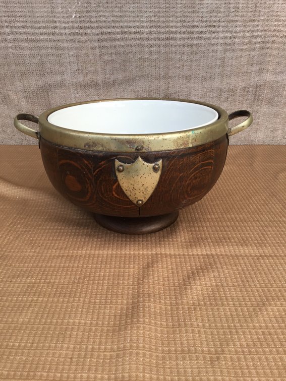 Wood Bowl with Ceramic inner Bowl