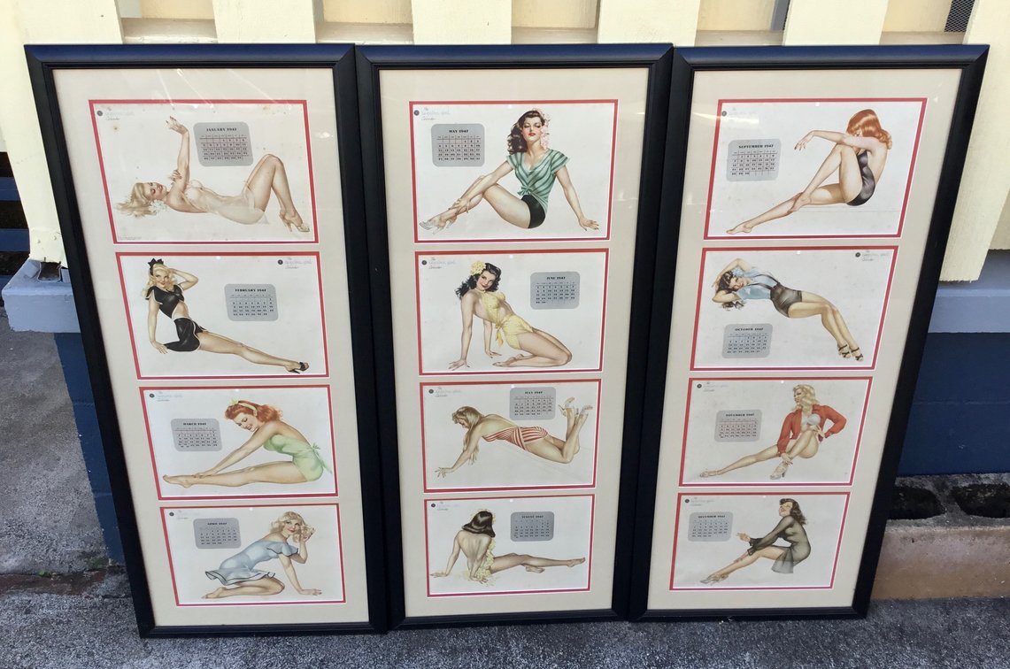 1947 Framed Vargas Calendar