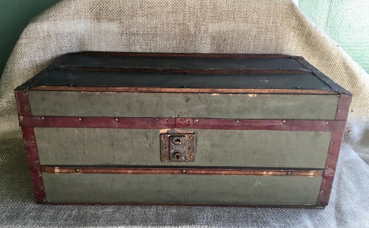 Antique Paper Lined Mini Chest