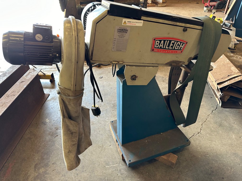 Baileigh Industrial Model BG-379 Belt Grinder with Machine Tool Track.