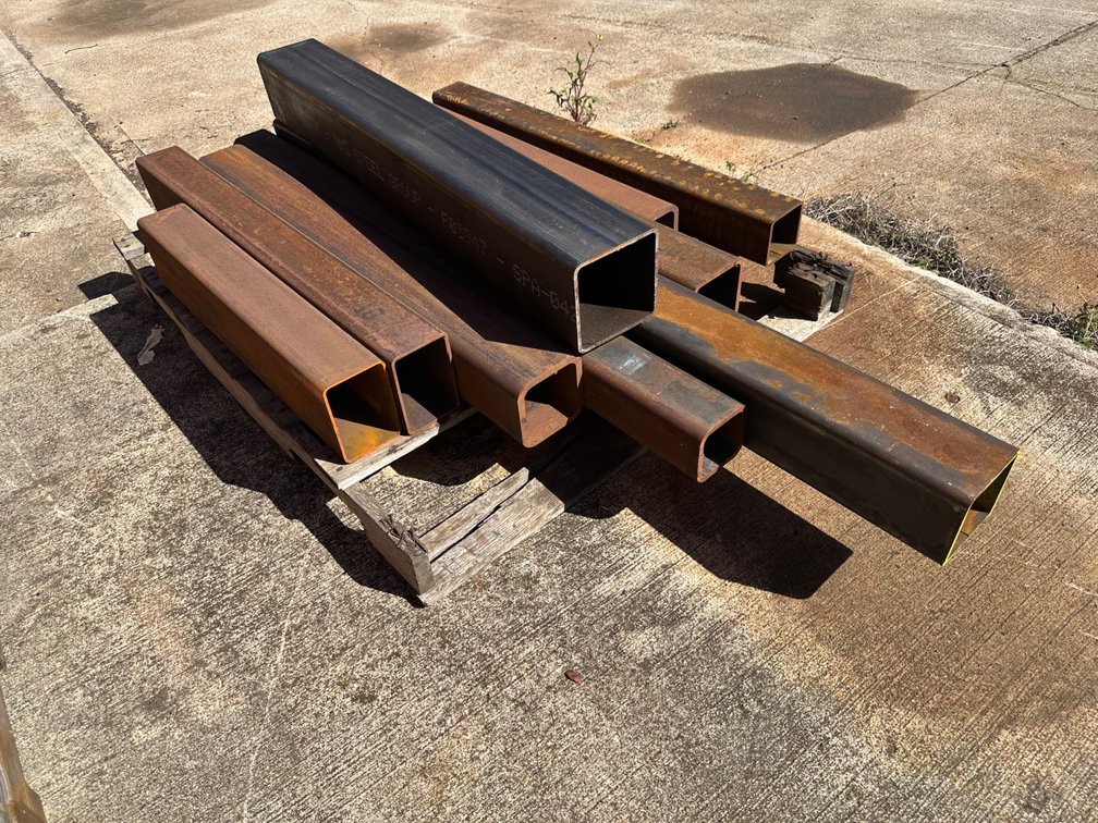 Pallet of Various Size Metal Square Tubing