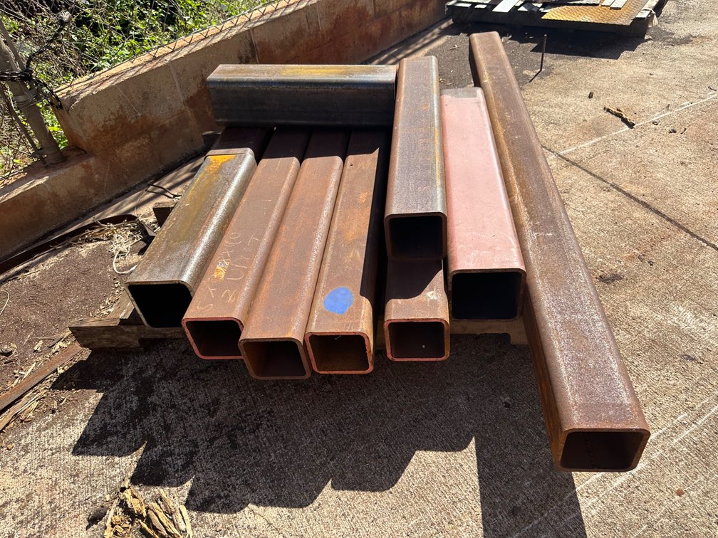 Pallet of Various Size Metal Square Tubing
