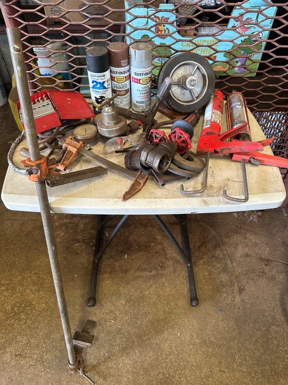 Mixed Lot of Various Tools, Clamps, Wheel, Spray Primer, Enamel and More!