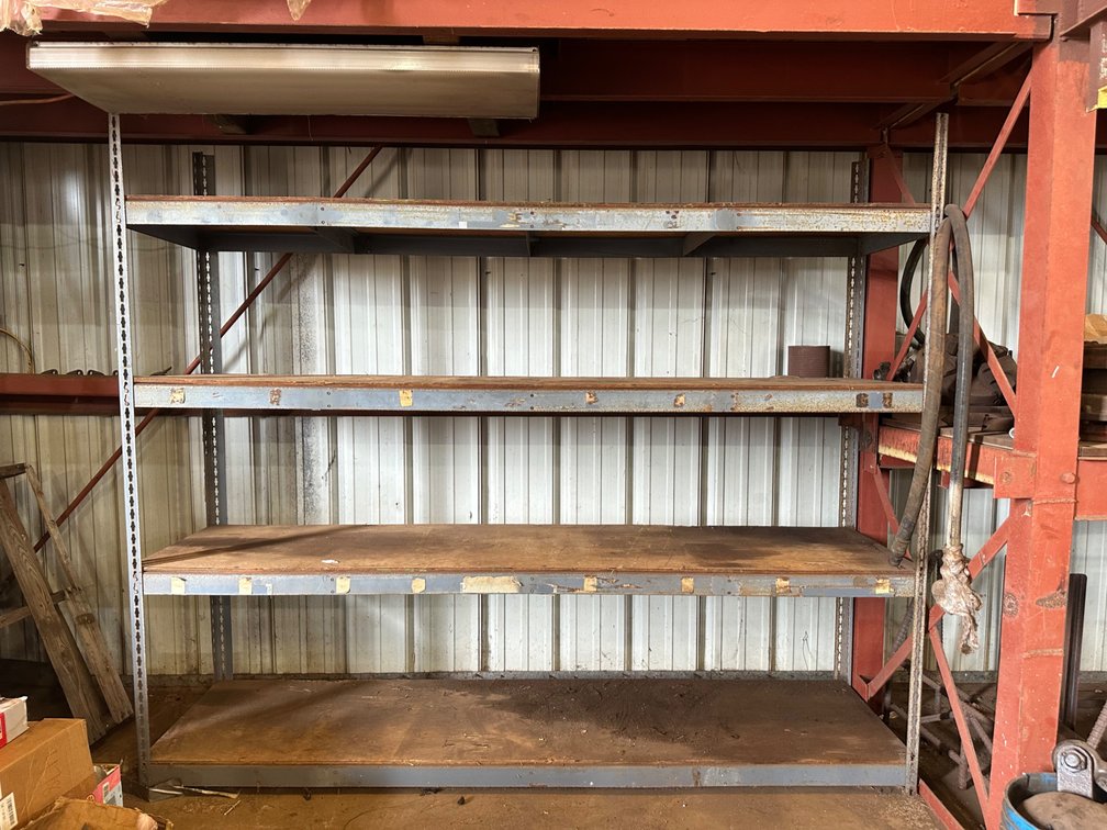Large Metal Frame Shelf with Wood Shelves 