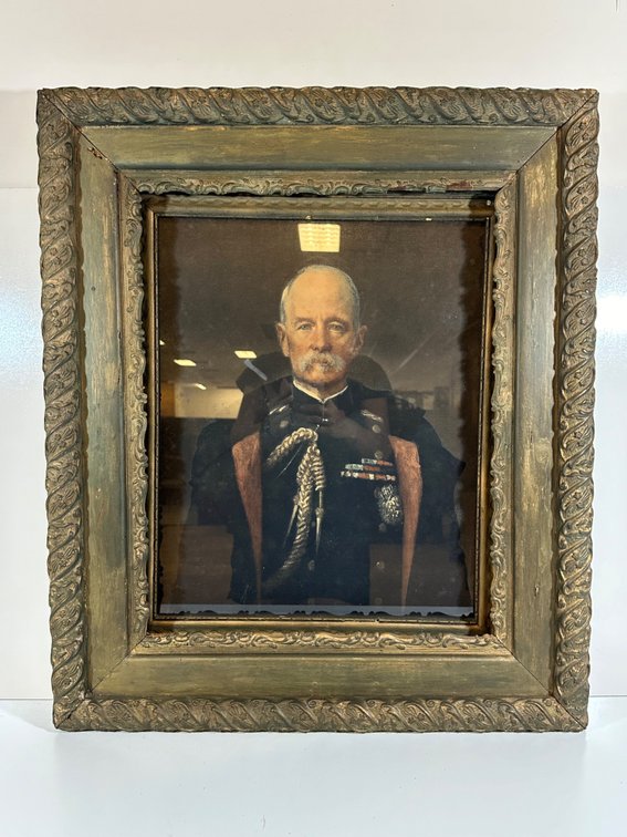 Oil Painting Portrait of Lord Roberts in Carved Wood Frame from Guslander Estate