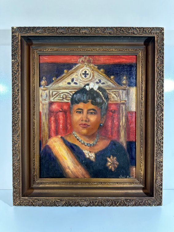 Oil Painting of Queen Liliuokalani by Geri Baker from Guslander Estate