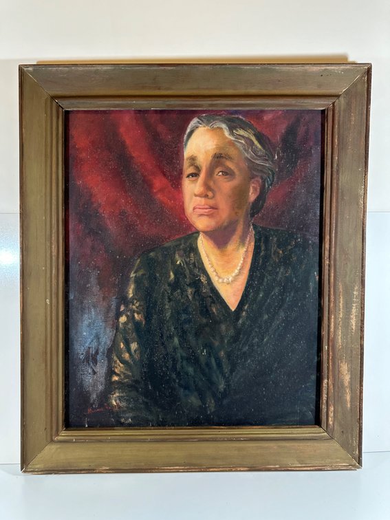 Oil Painting Portrait of Mrs. Hundley by Minnie Fujita from Guslander Estate