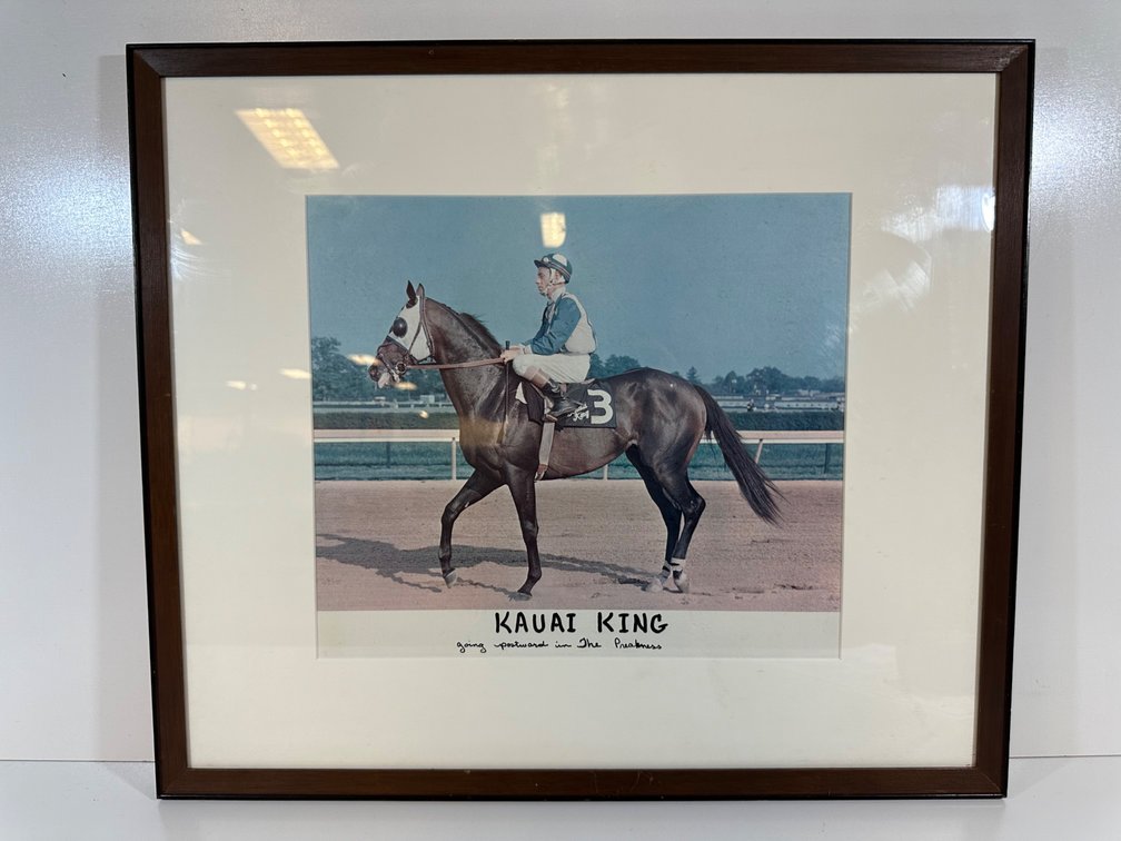 Framed Photograph of Kauai King at the Preakness - from Guslander Estate