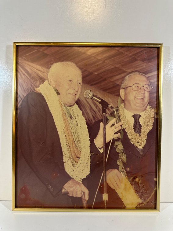 Vintage Framed Photograph of Notable Event on Kauai - Historical Hawaiian Memorabilia