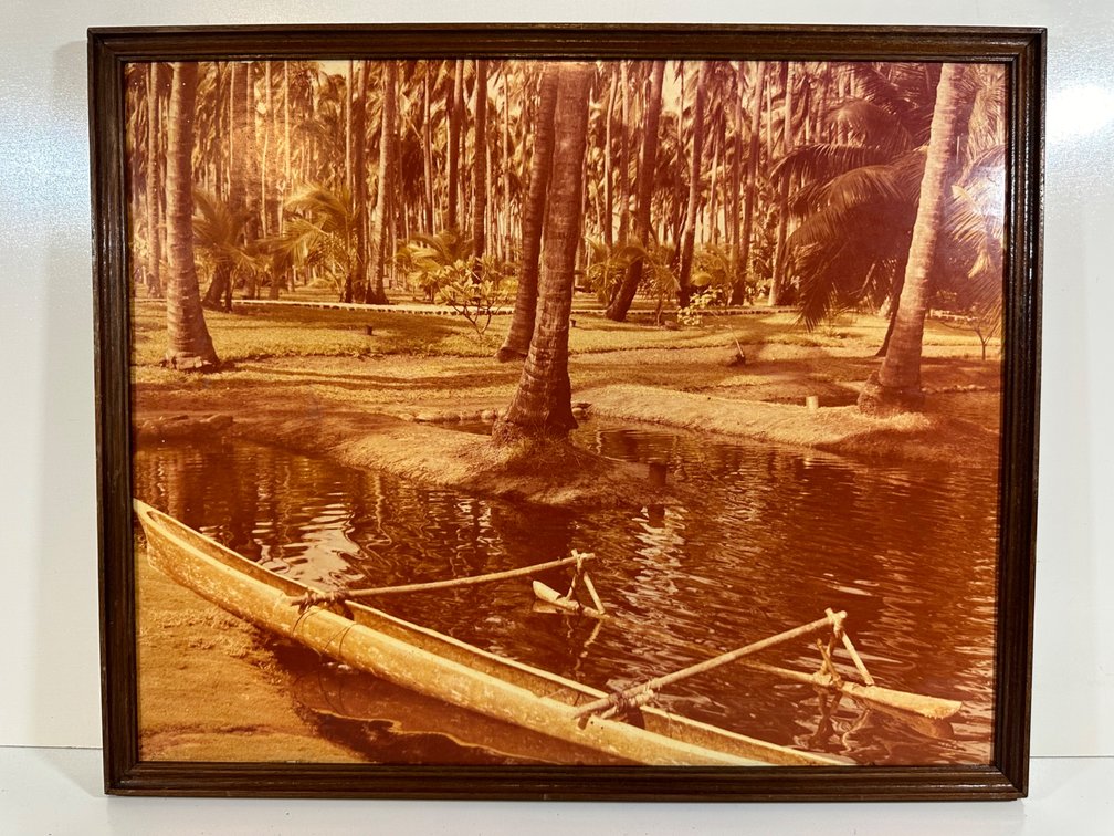 Framed Vintage Photograph of Coco Palms Property from Guslander Estate