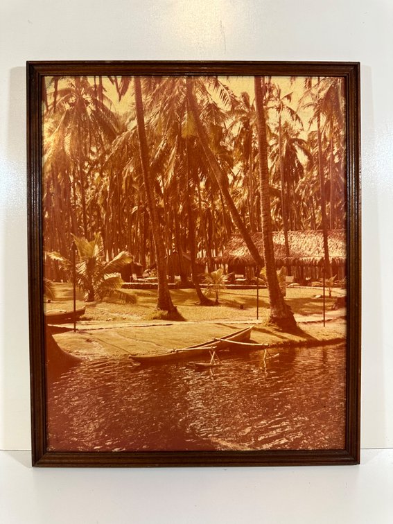 Framed Vintage Photograph of Coco Palms Property from Guslander Estate