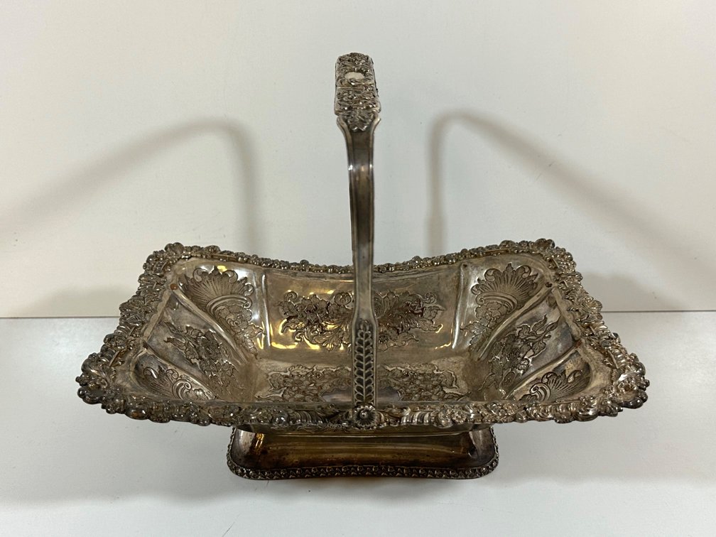 Silver-Plated Basket with Handle -  Guslander Estate