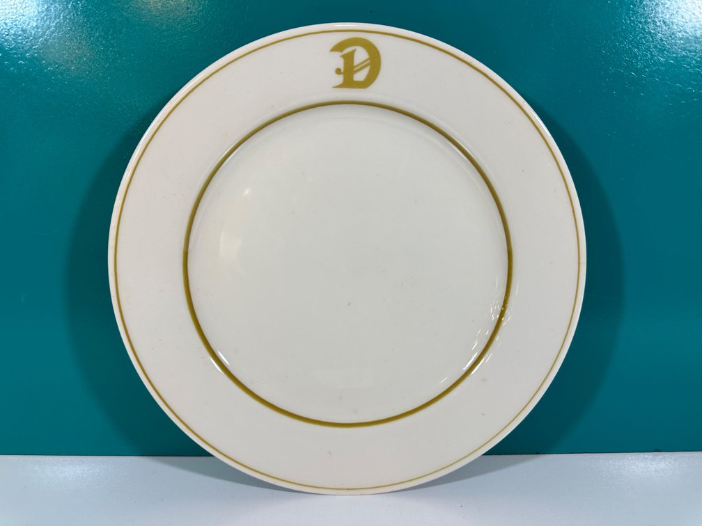 Vintage Homer Laughlin Plate with Monogram "D" from Guslander Estate