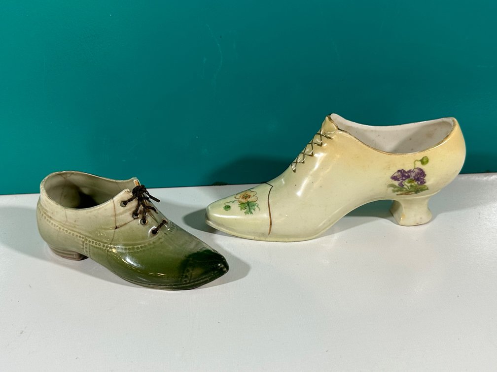Vintage Porcelain Shoe Decorations from The Guslander Estate