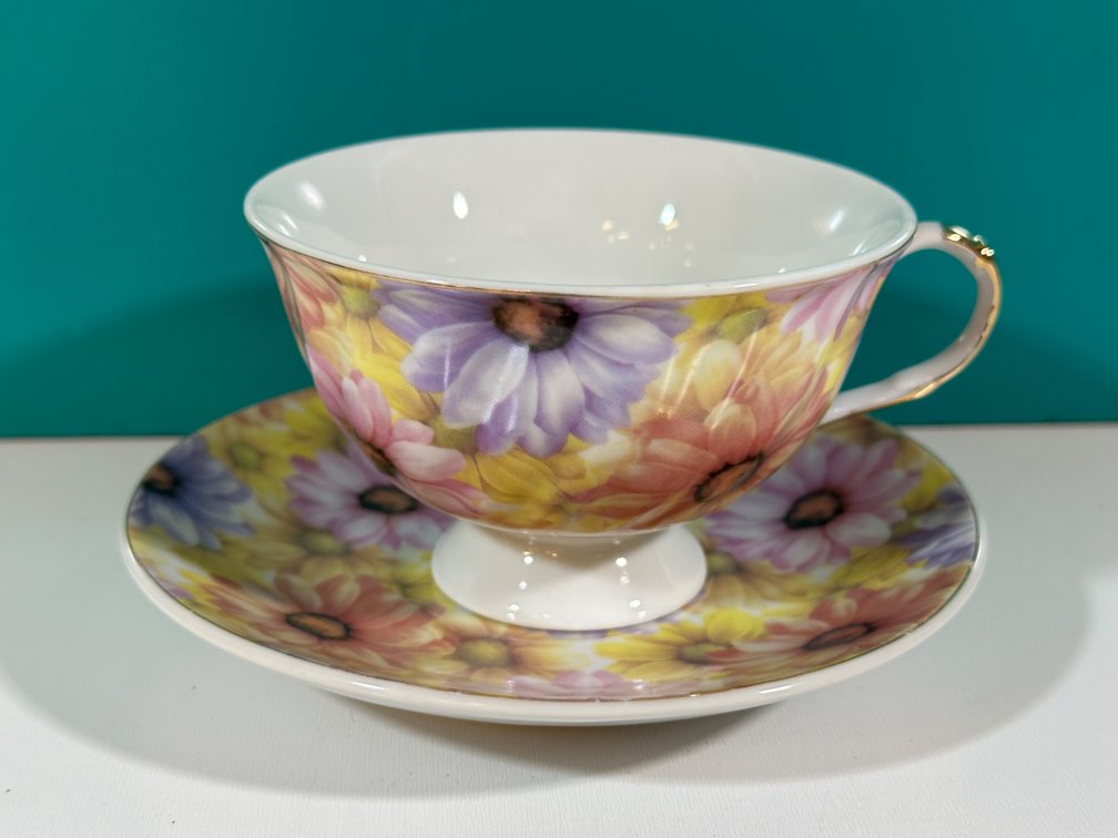 JT Limited Collection Floral Tea Cup and Saucer - Kauai Estate