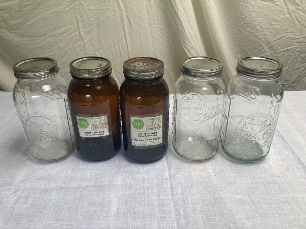 Five Half Gallon Jars with Lids