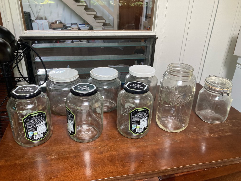 Nine Assorted Jars
