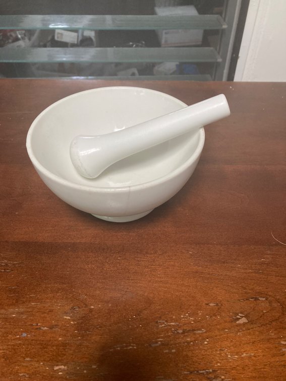 White Mortar and Pestle 