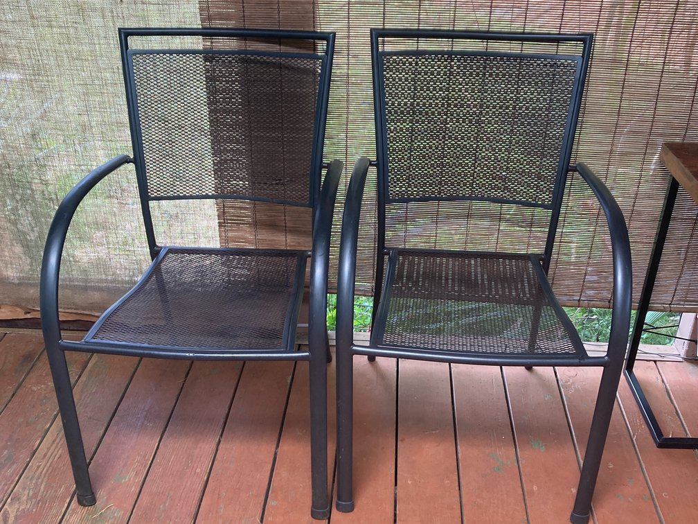 (X's2) metal patio chairs 