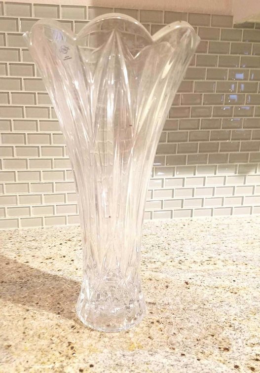 Lenox Fascination Lead Crystal Vase 14.5" high.  New in Box