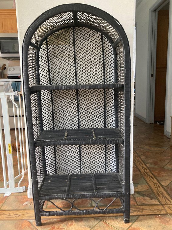 Vintage rattan bookshelf 