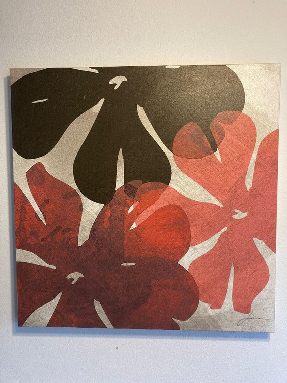Canvas Screen Print of Hawaiian Flowers
