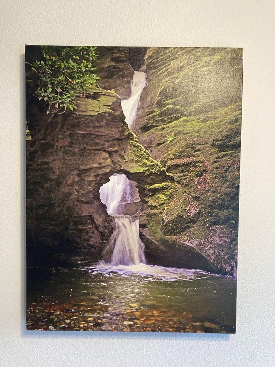 Canvas Screen Print of Waterfall