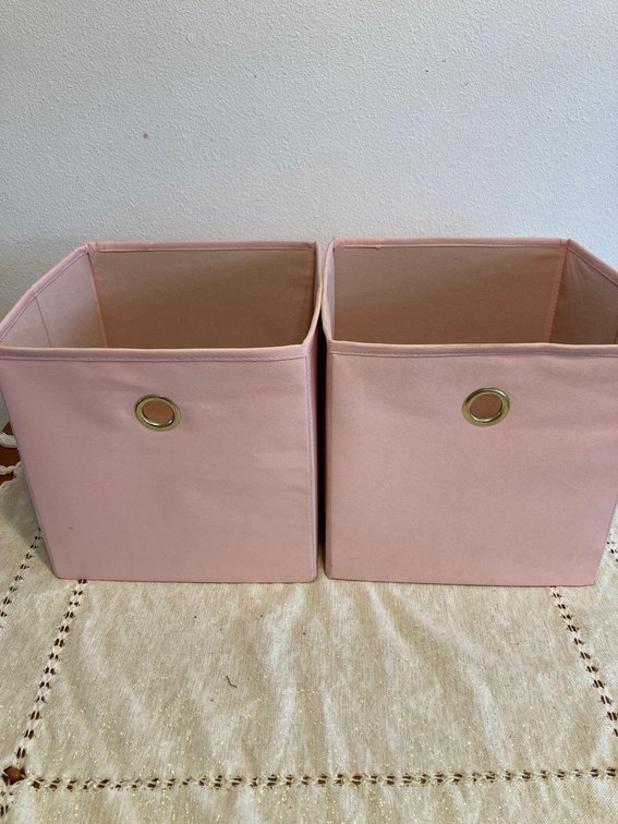 (X's 2) Pink Collapsible Storage Boxes