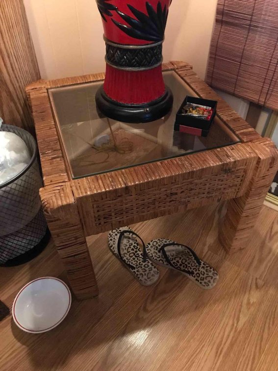 wicker end table