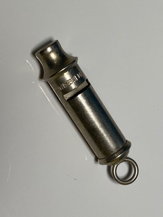 Vintage 1930’s Whistle Metropolitan Blow Metal with Loop Made in England