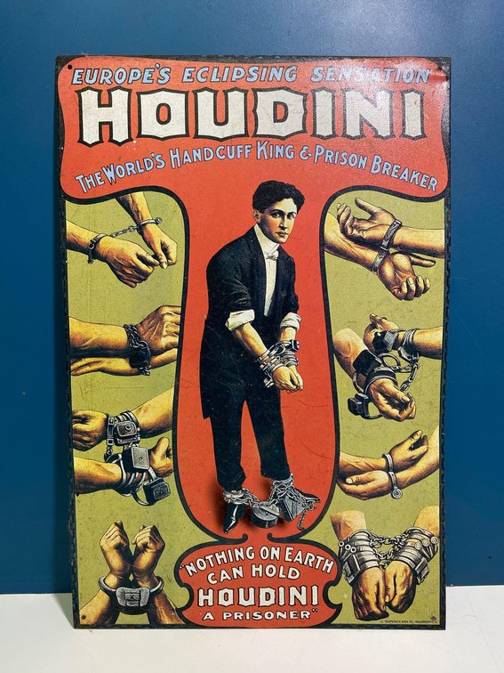 "Houdini" Metal Decorative Sign 