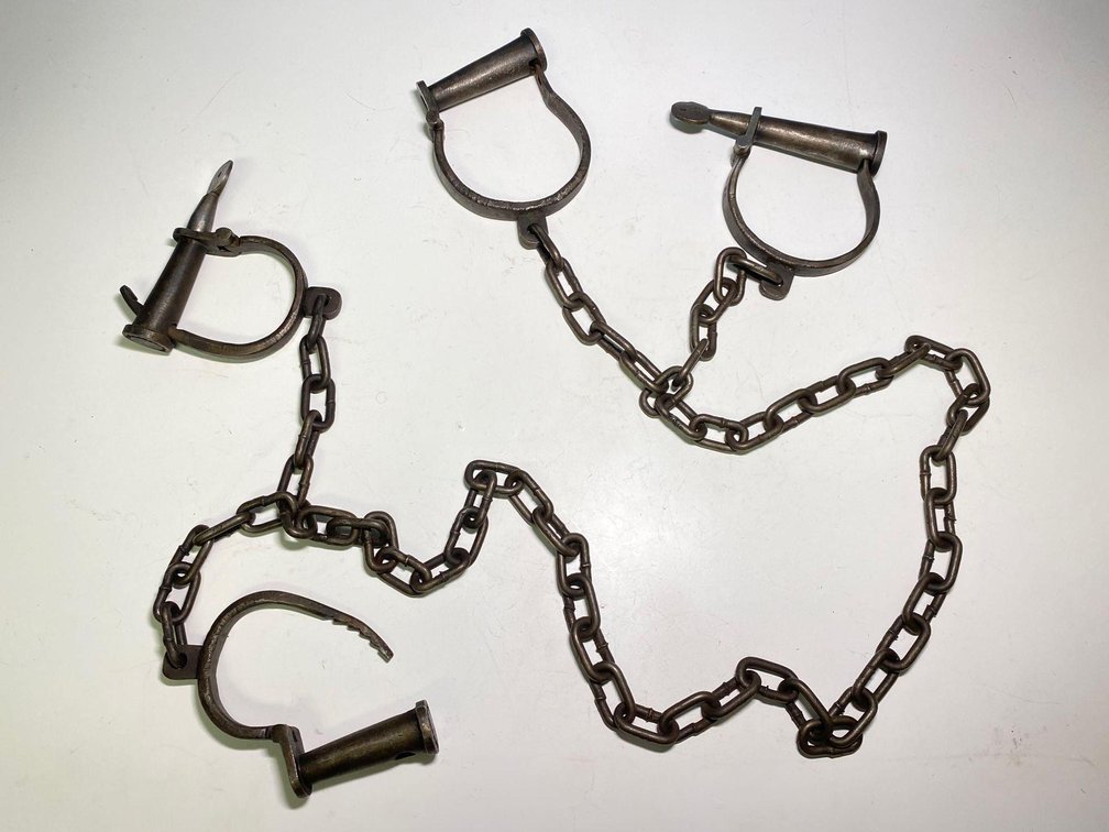 Antique Fetters Plantation Hand and Leg Shackles 