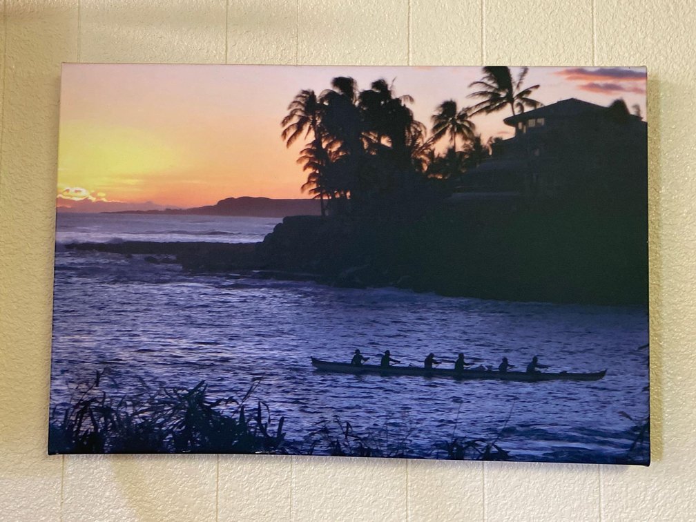 30" Long Sunset Water Scene Ocean Canvas Print 