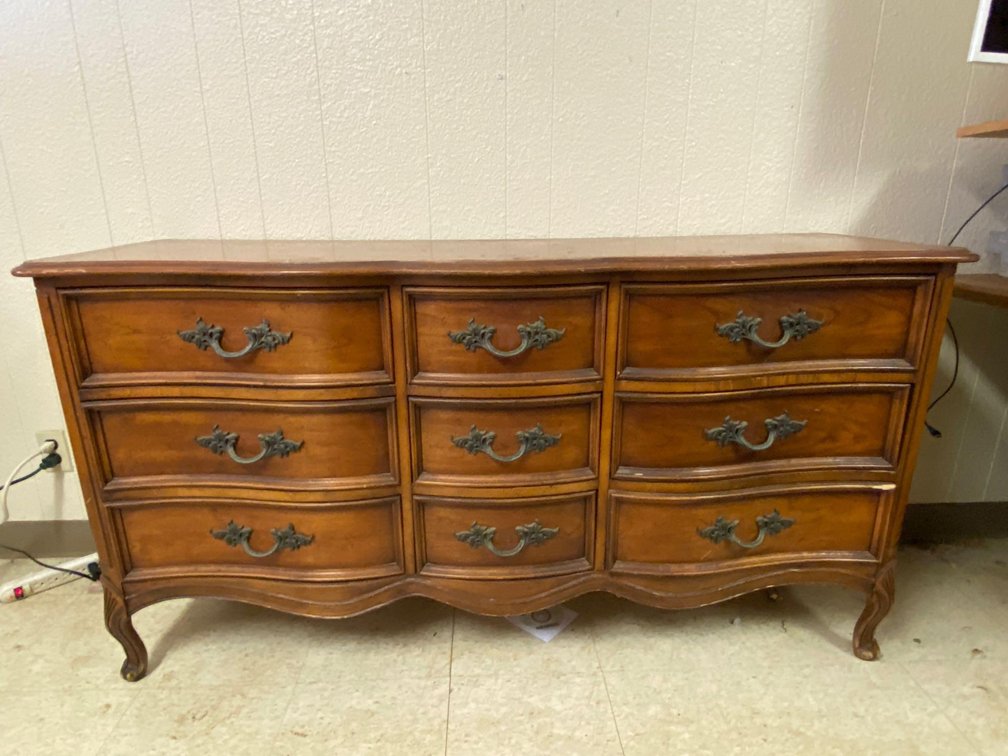 61 1/2" Long Wood Nine Drawer Dresser 